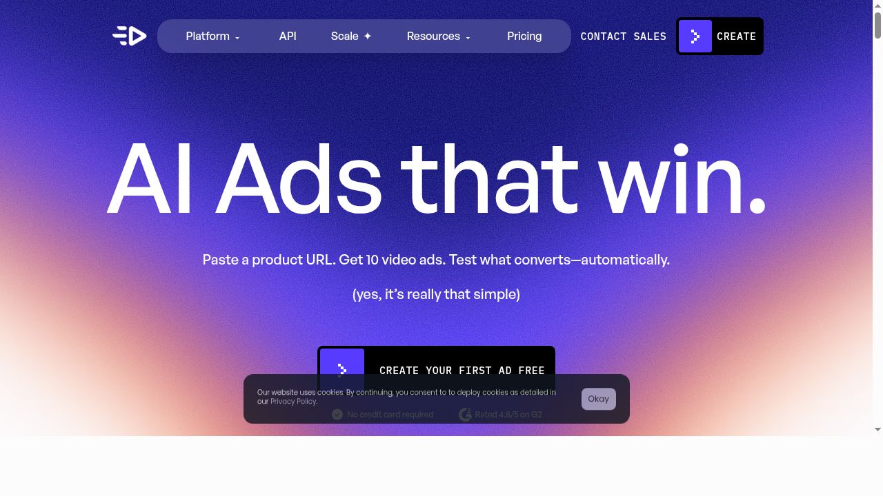 Creatify interface screenshot