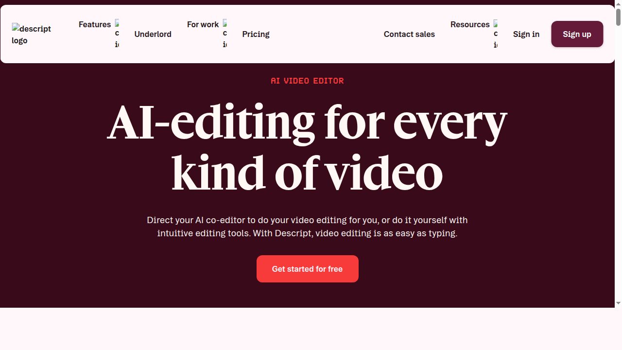 Descript interface screenshot