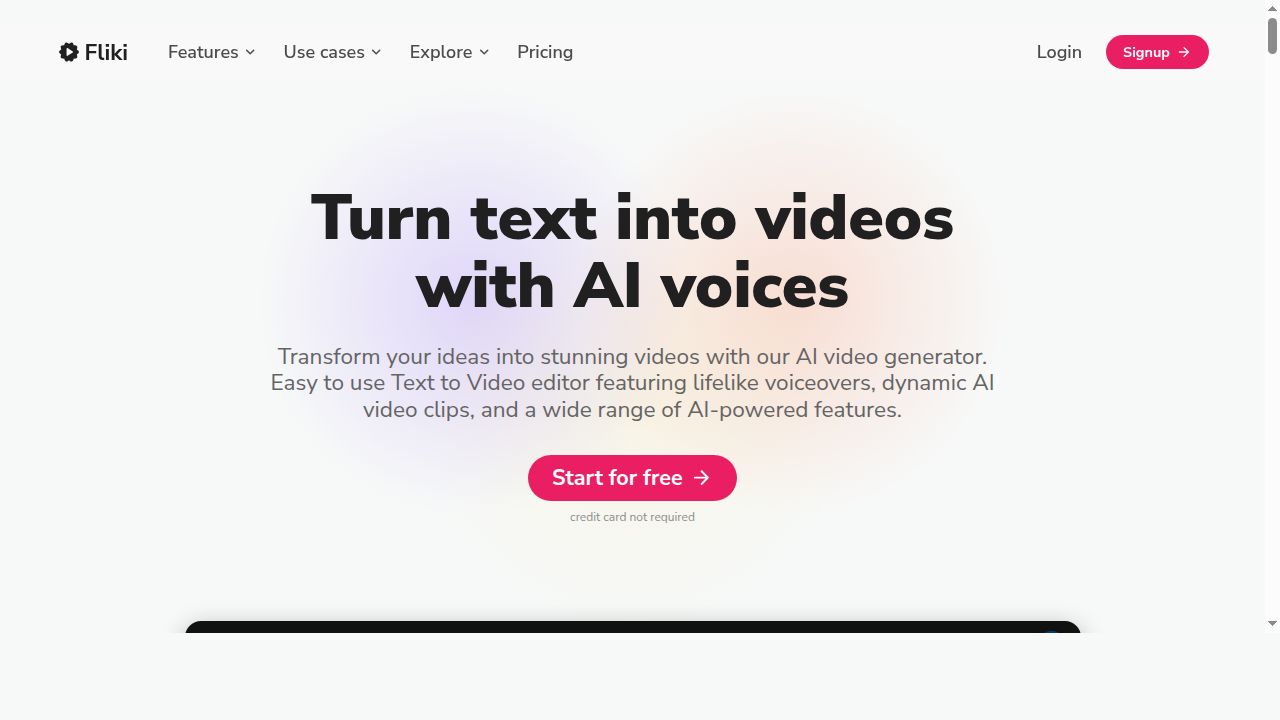 Fliki interface screenshot