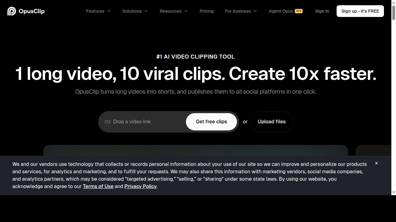 Opus Clip interface screenshot